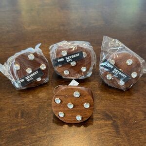 Kim Seybert Brown Napkin Rings with Crystal Embellishments